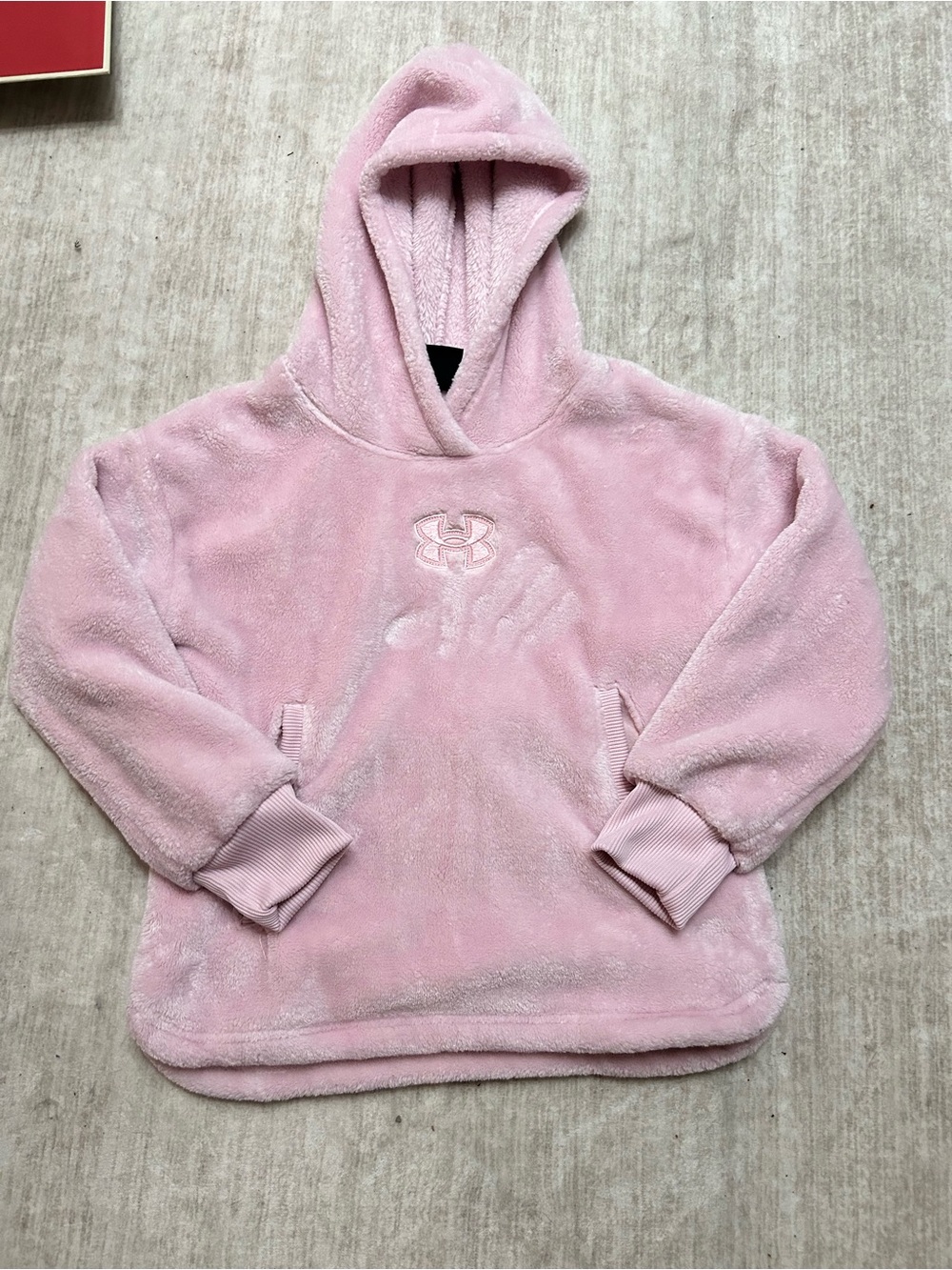 Under Armour Light Pink Plush Hooded Pullover for Kids